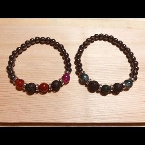 Lava Stone Bracelet Set